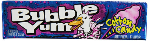 Bubble Yum Cotton Candy Bubble Gum,5-piece packs (Pack of 18)