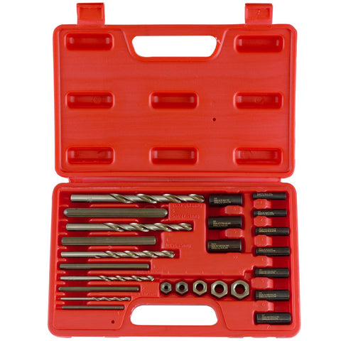 Neiko 04200A Screw and Bolt Extractor Kit, 25 Piece | Drive Nuts, Drill Bits and Drill Guides