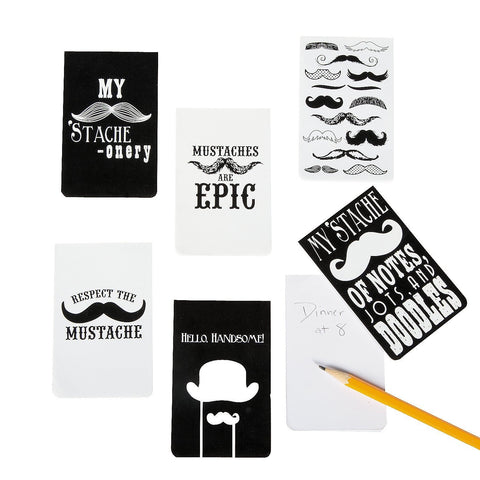 Fun Express Mustache Notepad Party Favors - 24 Piece Pack
