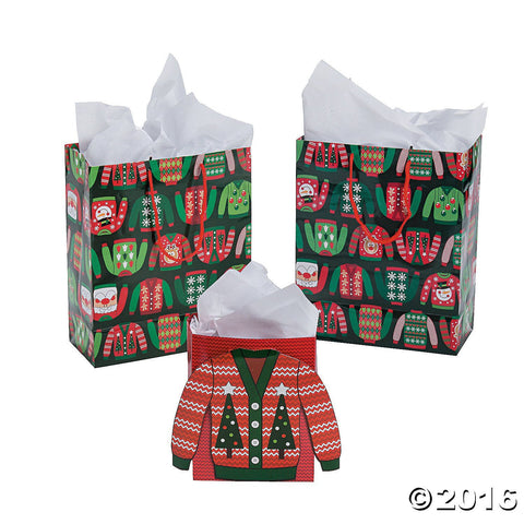 Medium Ugly Christmas Sweater Gift Bags