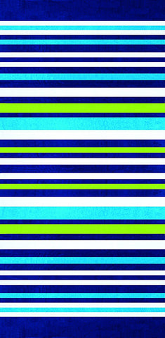Stripes horizontal brazilian velour beach towel 34x64 inches