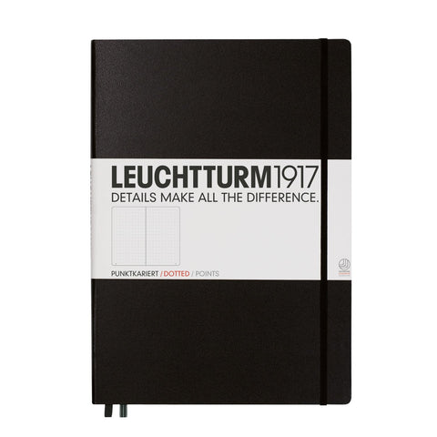 Leuchtturm1917 Master A4 Size Hardcover Dotted Notebook, Black Color