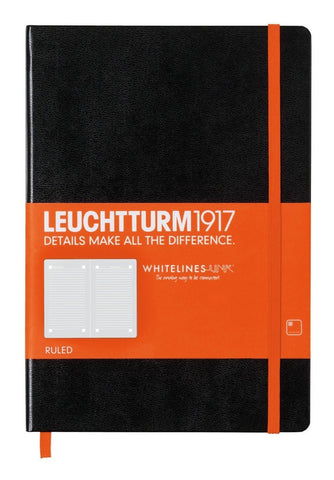 Leuchtturm1917 Whitelines Link Academy Writing Pad A4 - Ruled Pages - Black