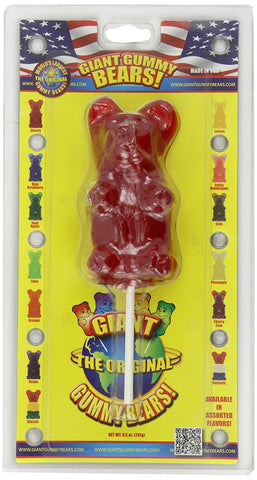 Giant Gummy Bear On A Stick Cherry 8.5 oz.