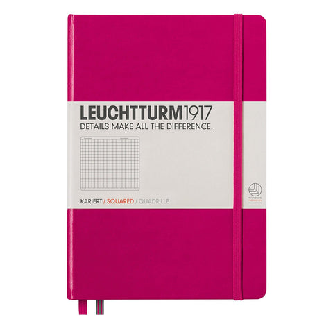Leuchtturm1917 Medium Size Hardcover A5 Notebook - Squared Pages - Berry