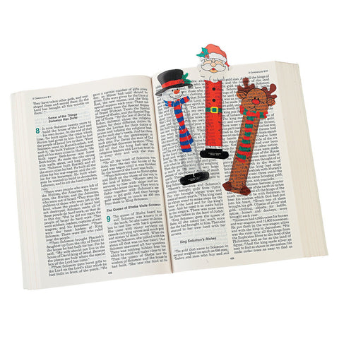 24 CHRISTMAS Character BOOKMARKS/Santa/SNOWMAN/Reindeer/PARTY FAVORS/HOLIDAY Stocking Stuffers/2 dozen/5.25 by OTC