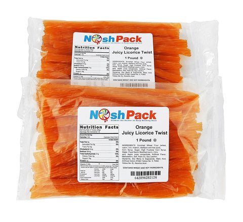 Nosh Pack 7" Orange Juicy Licorice Twists - 2 LB