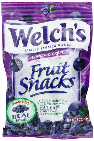 Welchs Grape Fruit Snacks, 5-Ounce (Pack of 12)