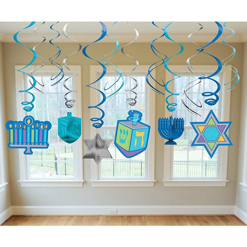 Hanukkah Icon Hanging Decoration, 12pc