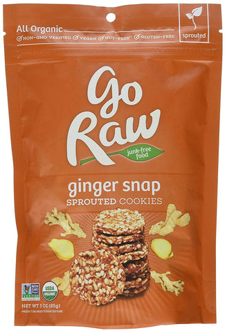 Go Raw Freeland Super Cookies, Ginger Snaps, 3-Ounce Bag