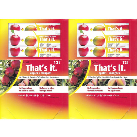 That's It Fruit Bars, Apple and Mango, Pack of 24 (2 Cases)