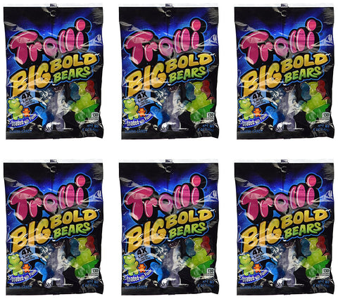 Trolli, Big Bold Bears, Gummi Candy, 5oz Bag (Pack of 6)