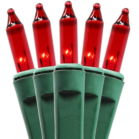 Holiday Essence - Set of 140 Red Chasing Christmas Lights - UL Certified - 8 Function Chaser - Green Wire - Indoor Use