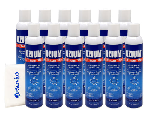 Ozium Air Sanitizer Spray - Glycolized Air Freshener Reduces Airborne Bacteria Eliminates Smoke & Malodors 8oz Spray Air Freshener, Original (12 Pack)…